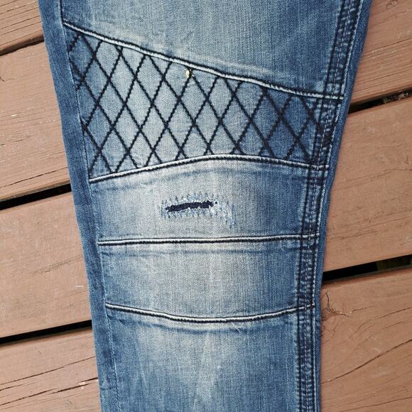 Mens Rock Revival Jeans "Pierre Biker" Black Size 40x34 - Picture 4 of 15